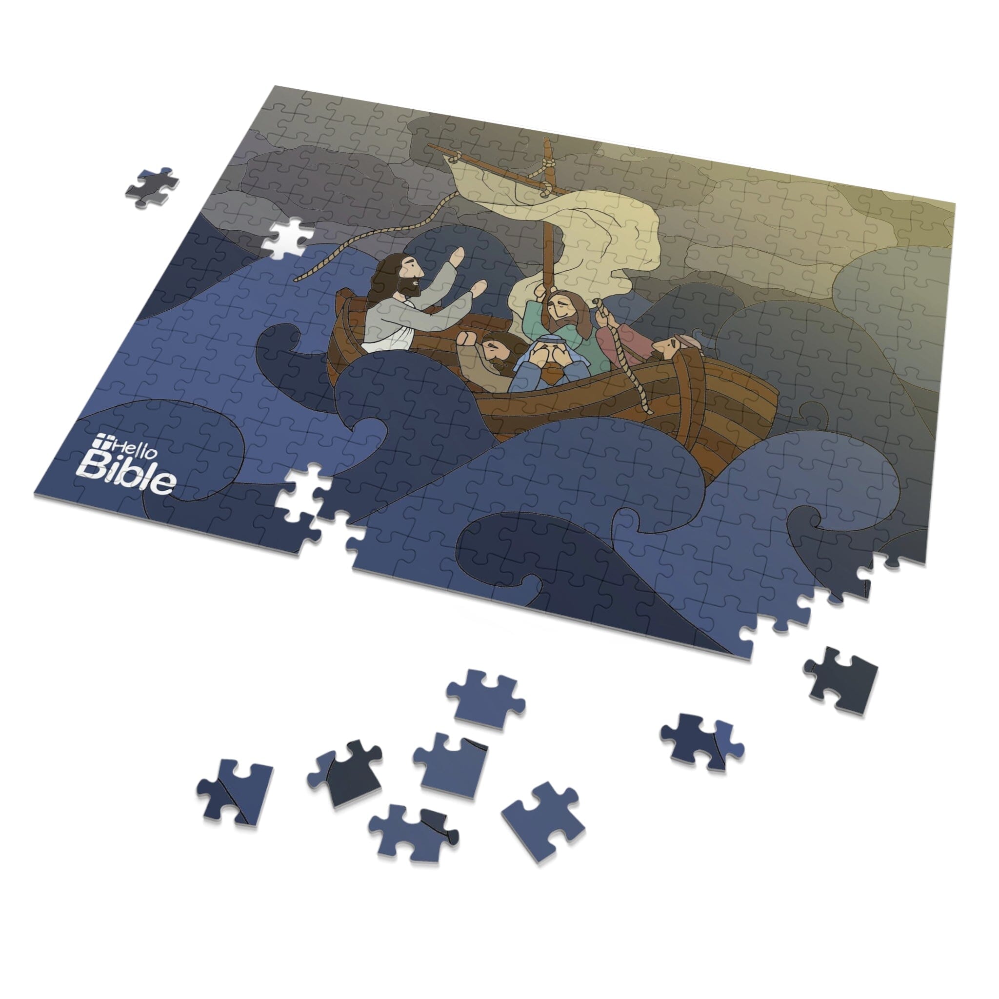 HelloBible Jesus Calms the Storm Jigsaw Puzzle (110, 252, and 500 piece)