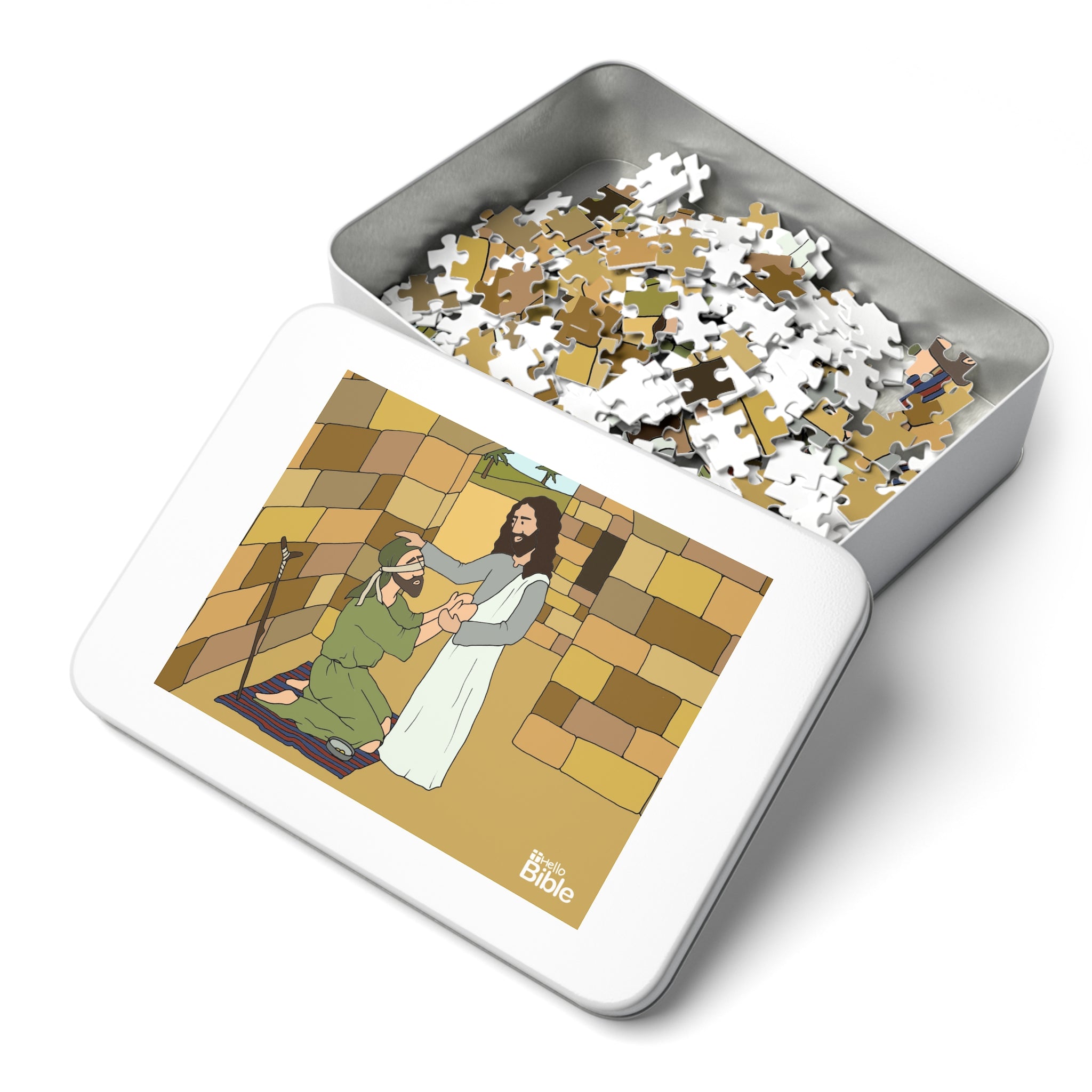 HelloBible Jesus heals Bartimaeus Jigsaw Puzzle (110, 252, or 500 piece)