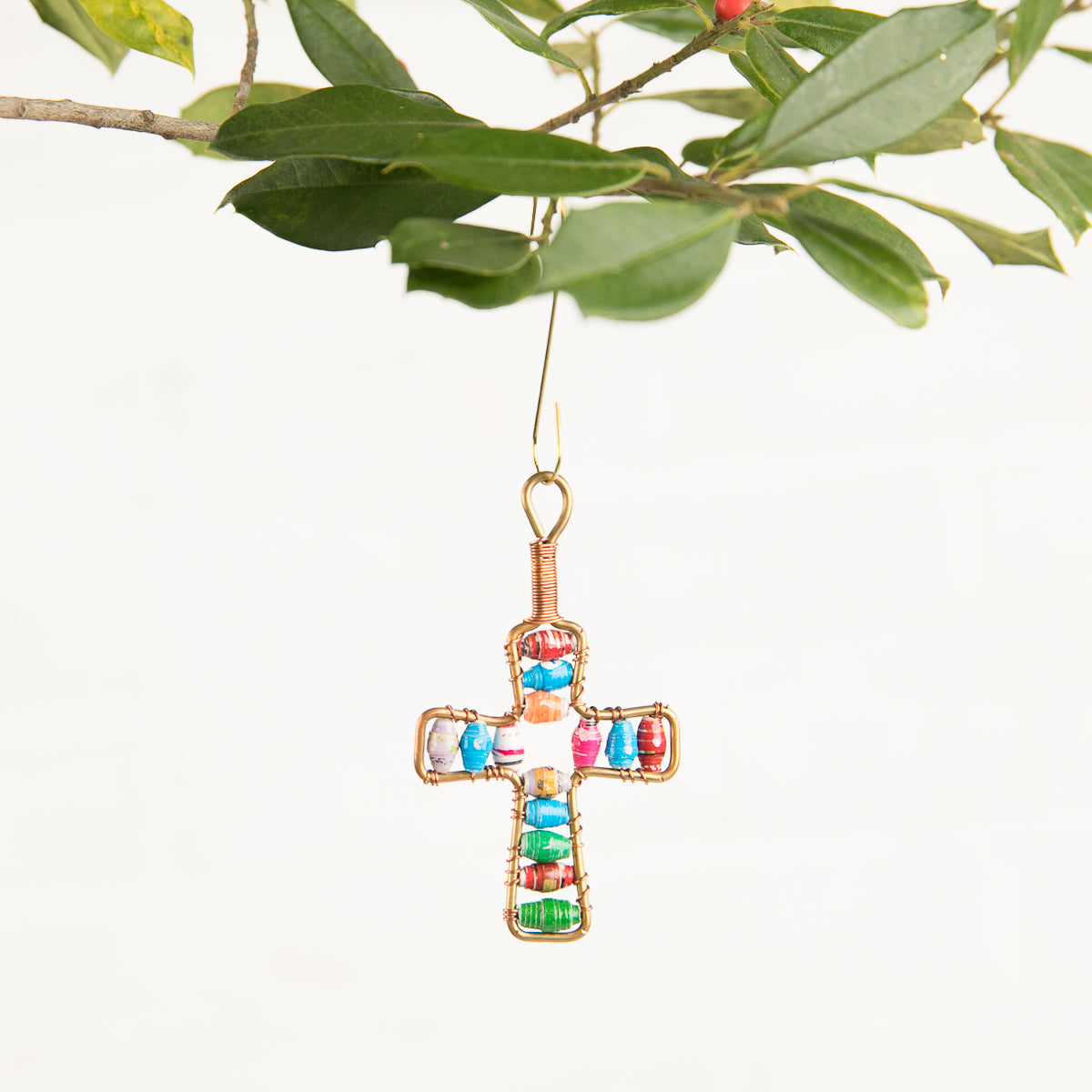 Paper-Beaded Cross Ornament by Ornaments 4 Orphans