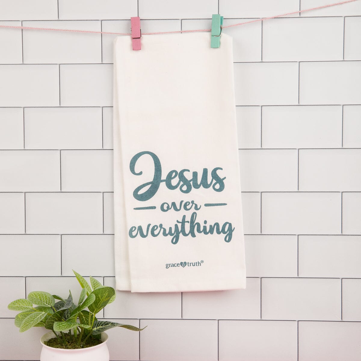 "Jesus Over Everything" Tea Towel