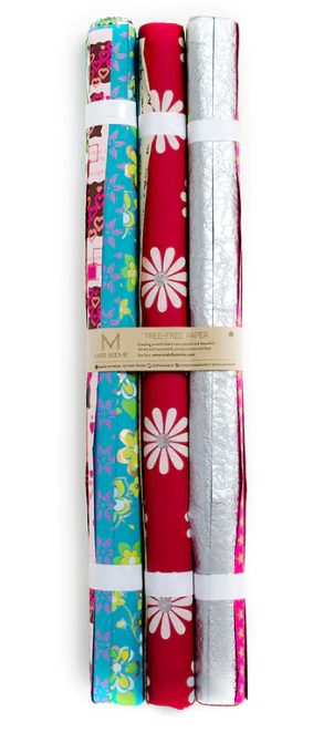Recycled Paper Gift Wrap  Pack of 15 - Assorted Eco-friendly