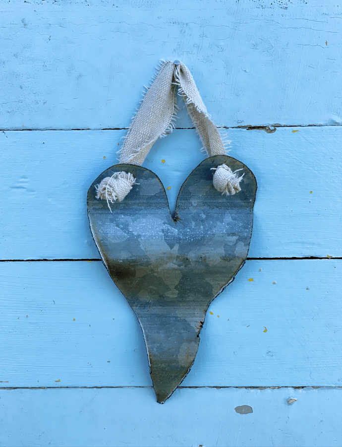 Upcycled Rustic Metal Heart wall decor