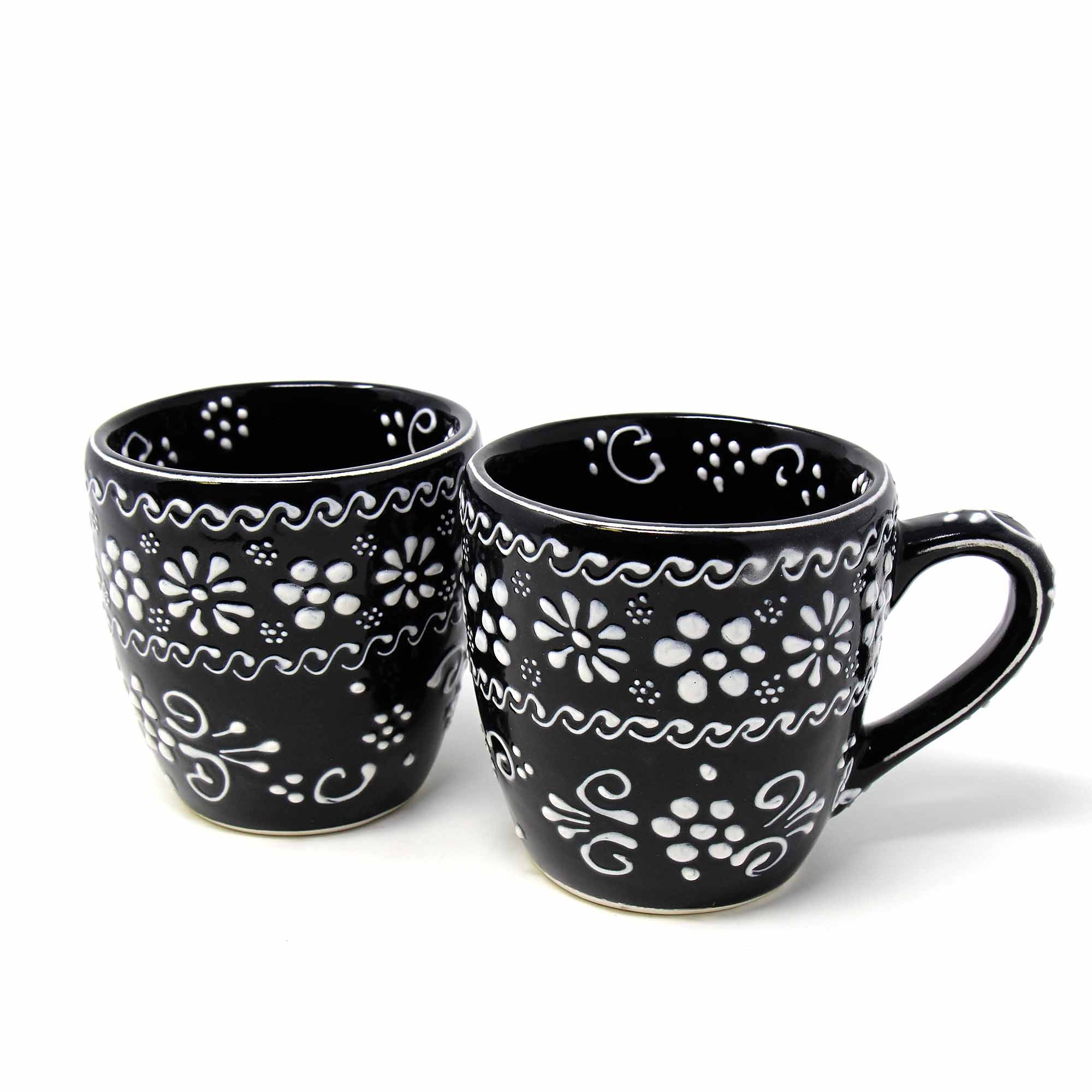 Encantada Handmade Pottery Set of Two Mugs, Ink