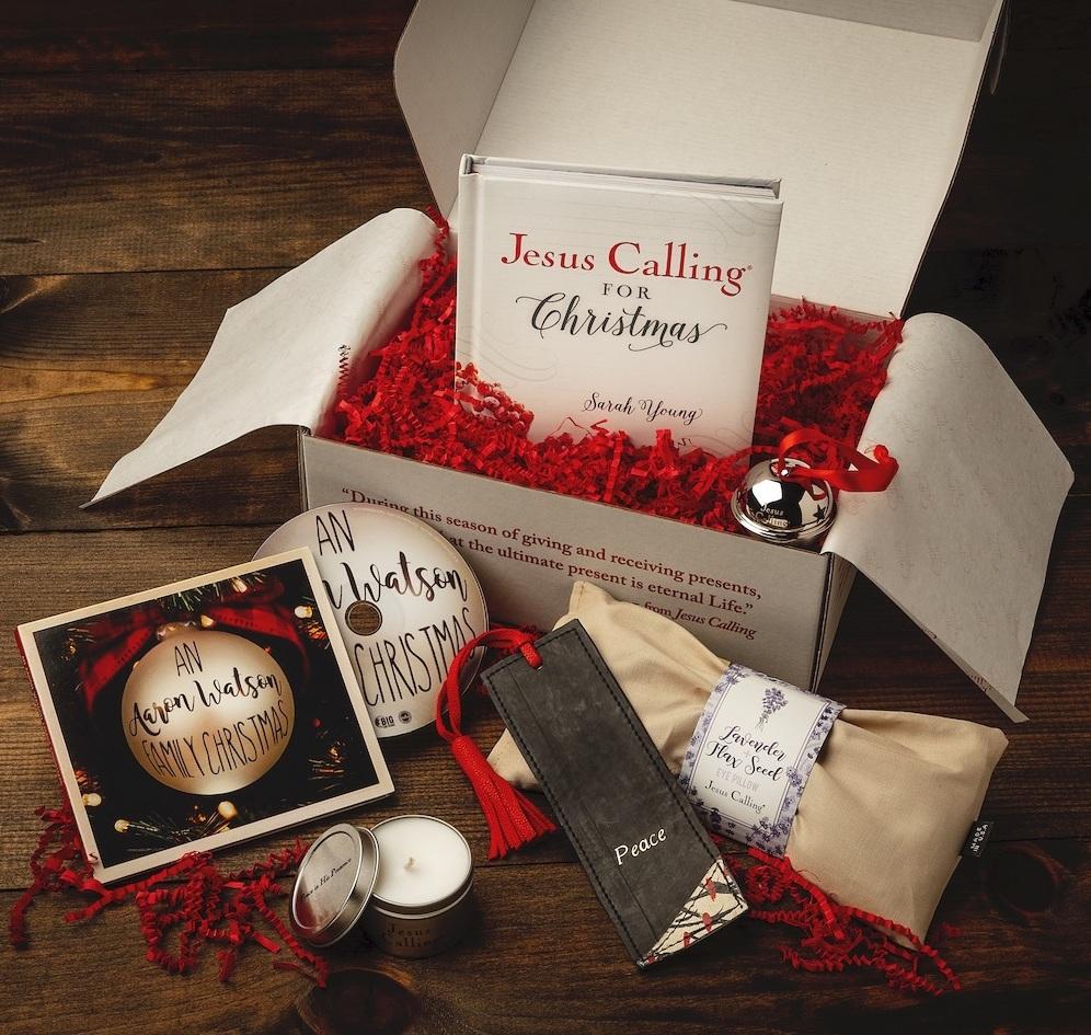 Jesus Calling for Christmas book and Christmas ornament by Sarah Young