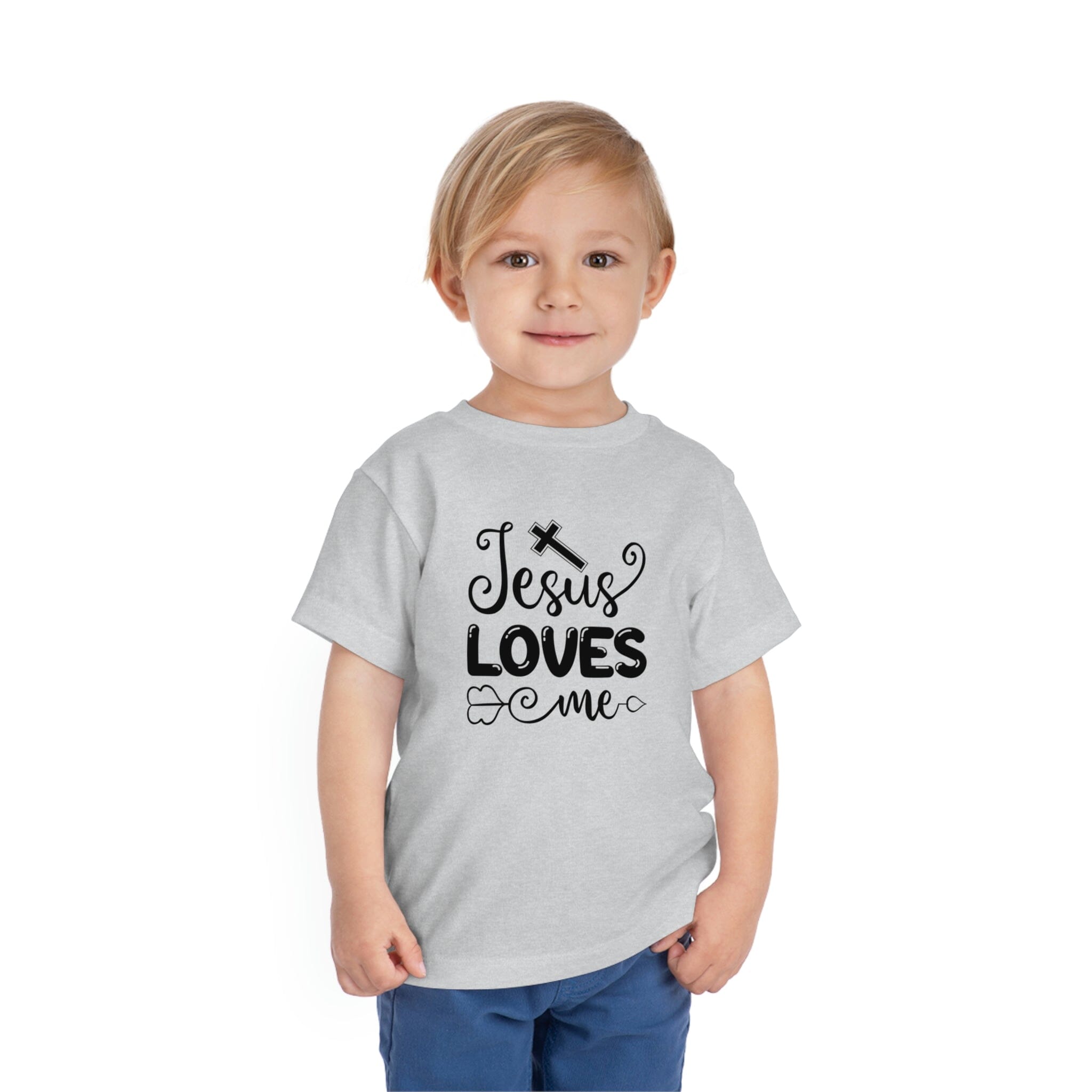 "Jesus Loves Me" Bella Canvas Toddler Short Sleeve Tee