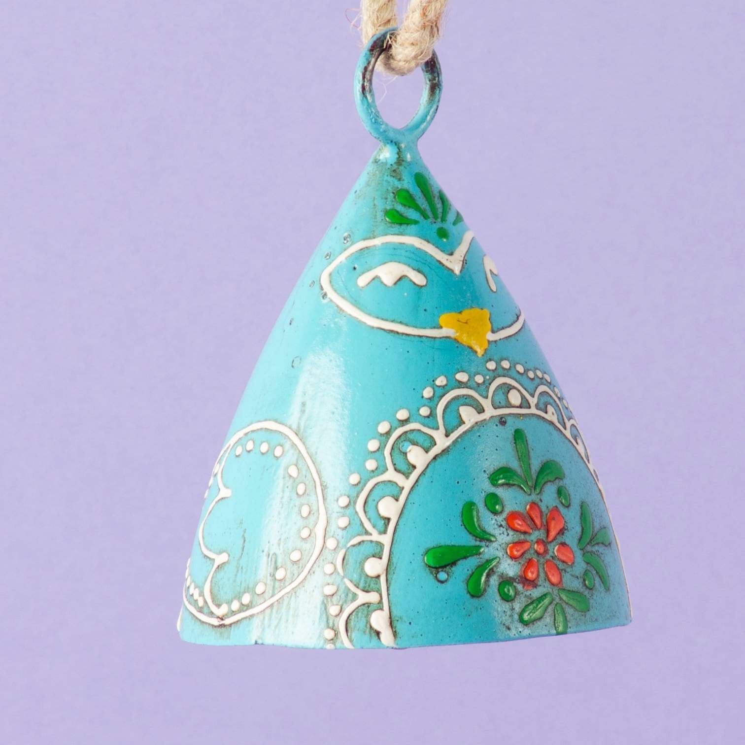 Henna Treasure Bird Bell Chime - Hand Painted Patio Decor